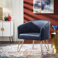 Dark Blue Velvet Accent Chair O1949