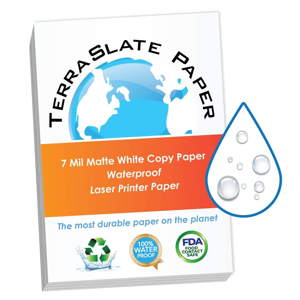 7 Mil 8.5x22 Waterproof Laser Printer Paper 100 Sheets T915774