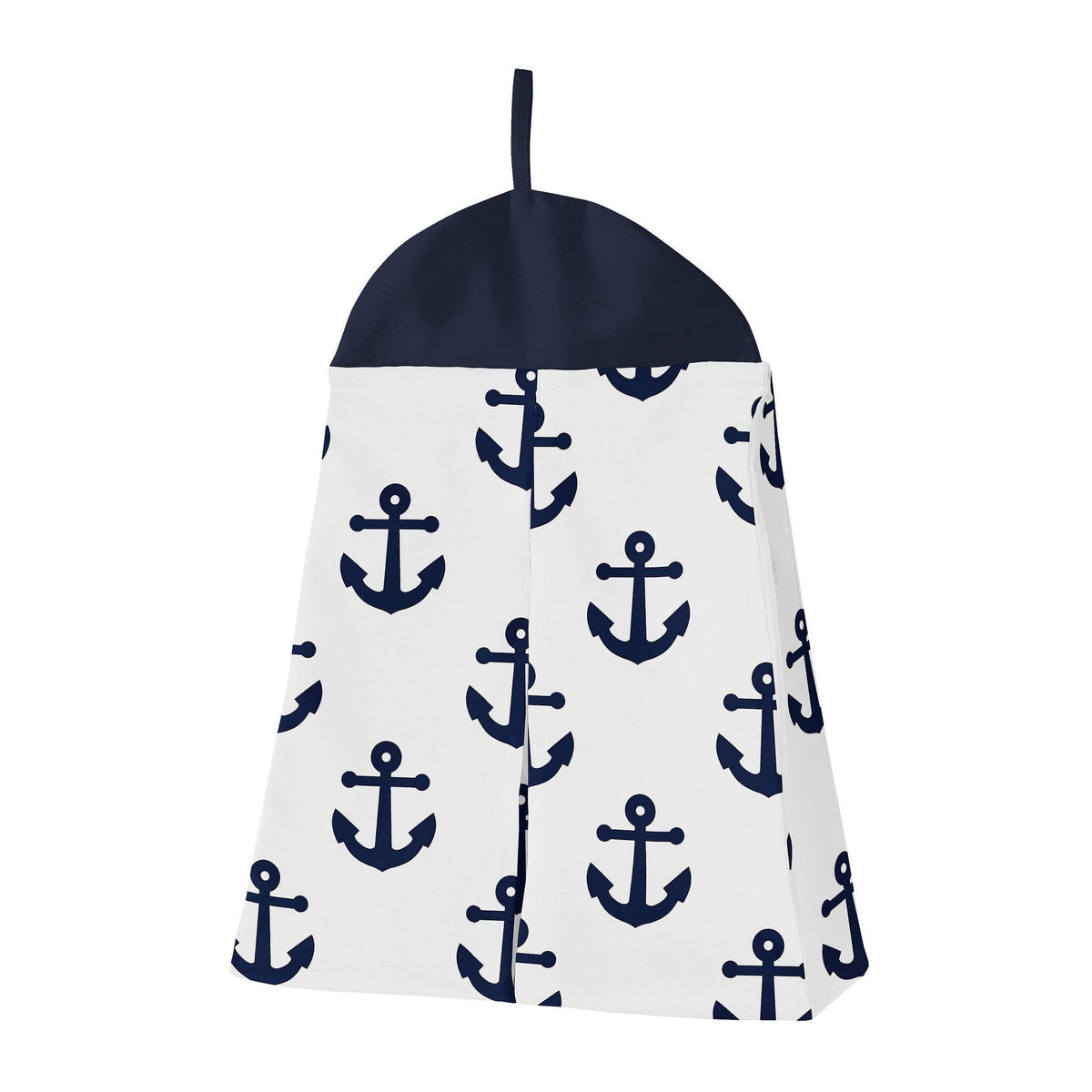 Navy Blue White Anchors 4 Pieces Crib Bedding Set B77172