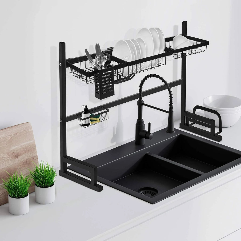 Black Stainless Steel Over Sink Dish Drying Rack C544875