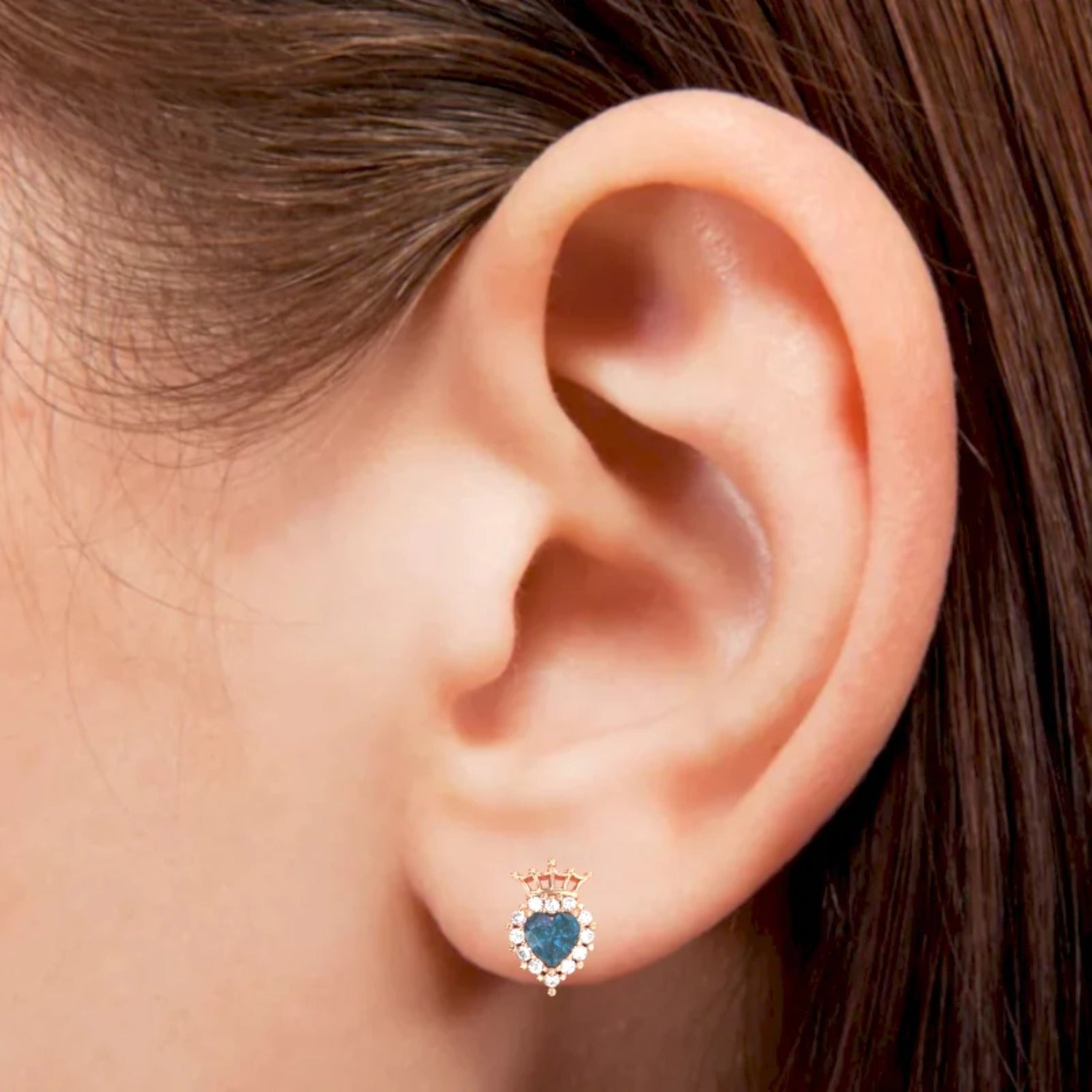 14k Rose Gold Alexandrite Stud Earrings I68343