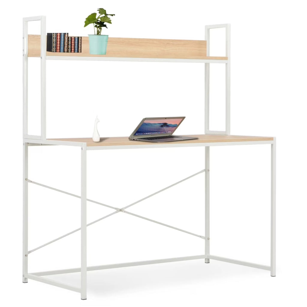 White and Oak Computer Desk R984