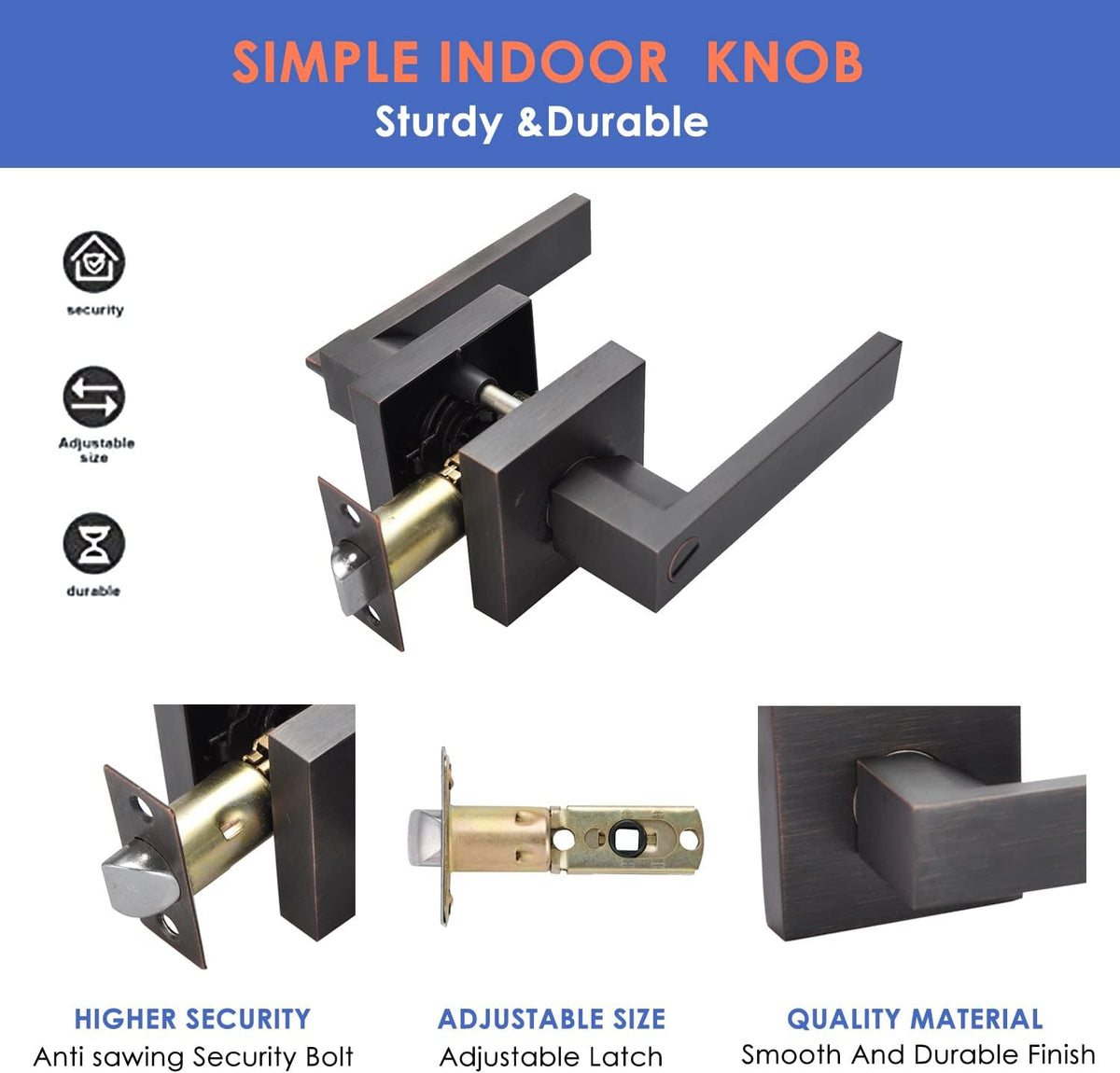 Brushed Bronze Zinc Alloy Door Lever Lock Q581617