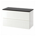 High Gloss White Sink Cabinet with 2 Drawers R27356