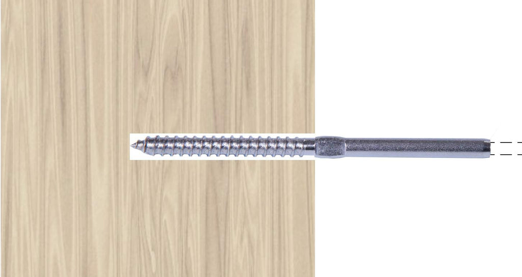 Stainless Steel Hand-Crimp Lag Stud for 1/8 Cable, Lot of 10 O789771