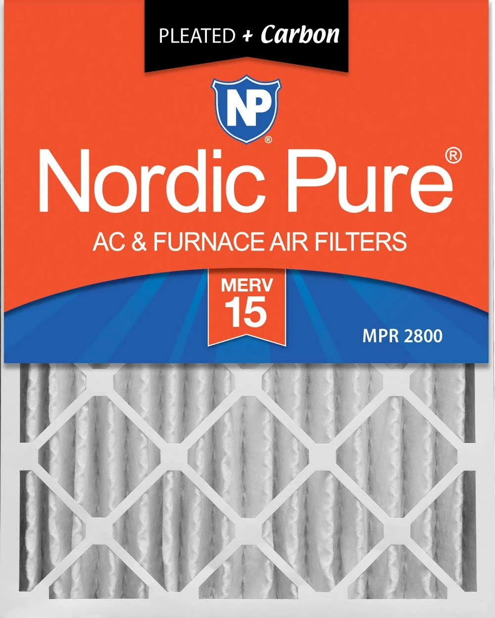 16x20x4 MERV 15 Pleated Carbon Air Filters 2 Pack G7351