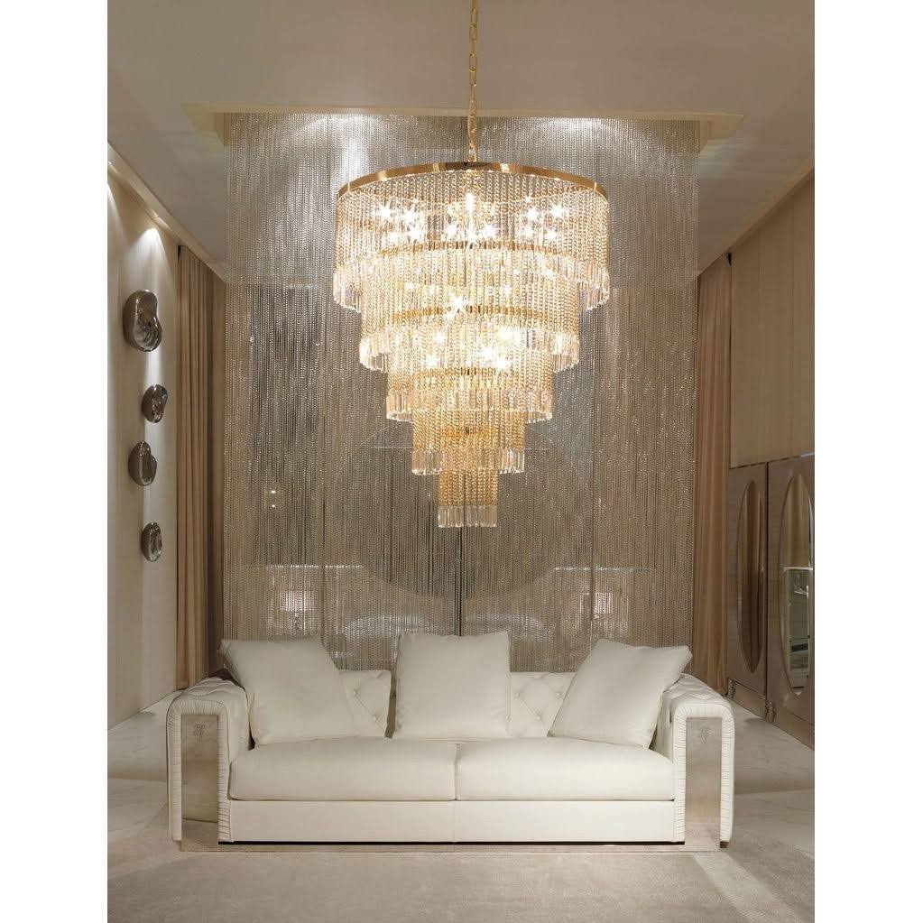 Gold Flush Mount Light with Clear Crystal U834