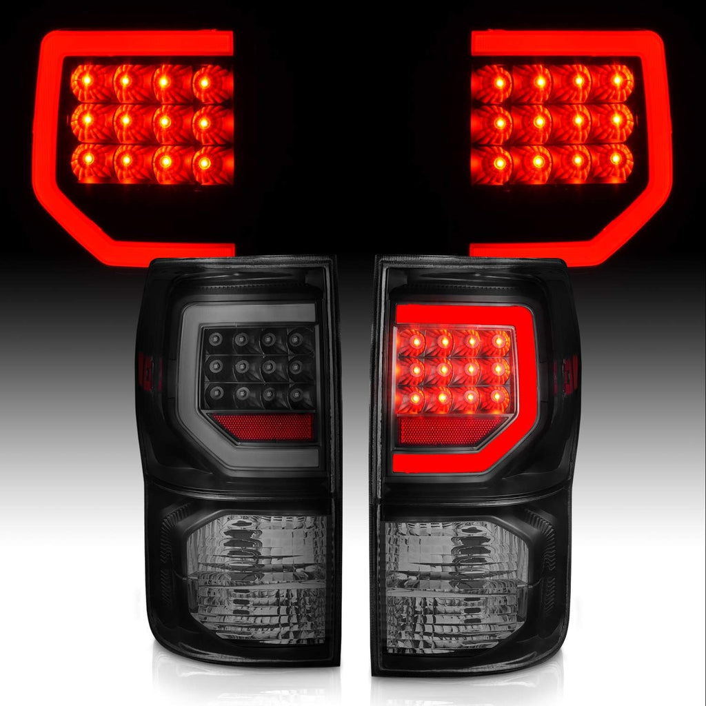 2007-2013 Toyota Tundra Pickup Crystal Black LED Taillights Pair B900048