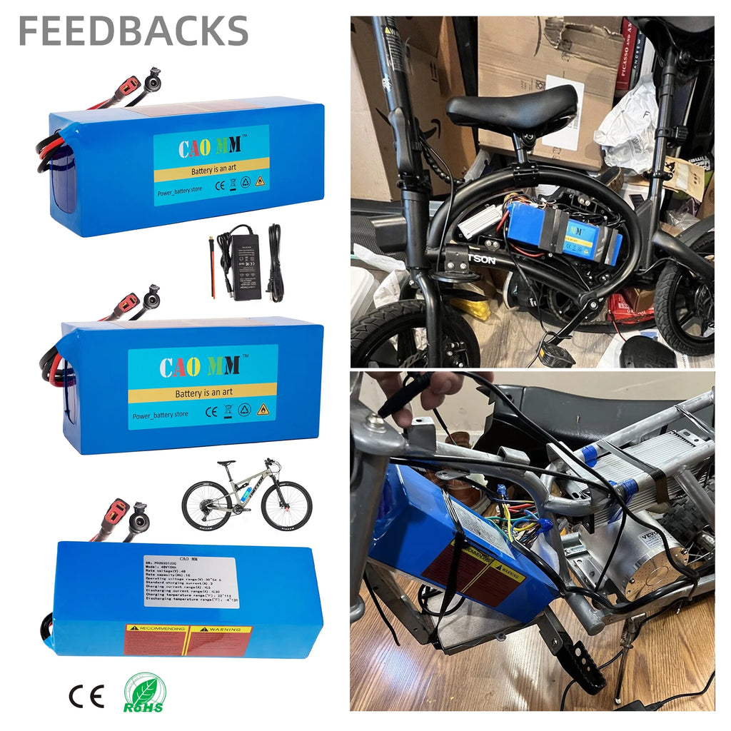 48V 14Ah Lithium ion Ebike Battery with 30A BMS and 2A Charger D8409