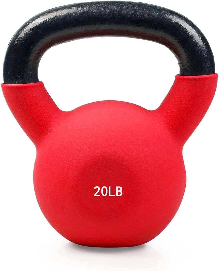 Neoprene Coated Solid Cast Iron Kettlebell 20 25 30 35 40 45 50 LB, Pack of 2 Y648573