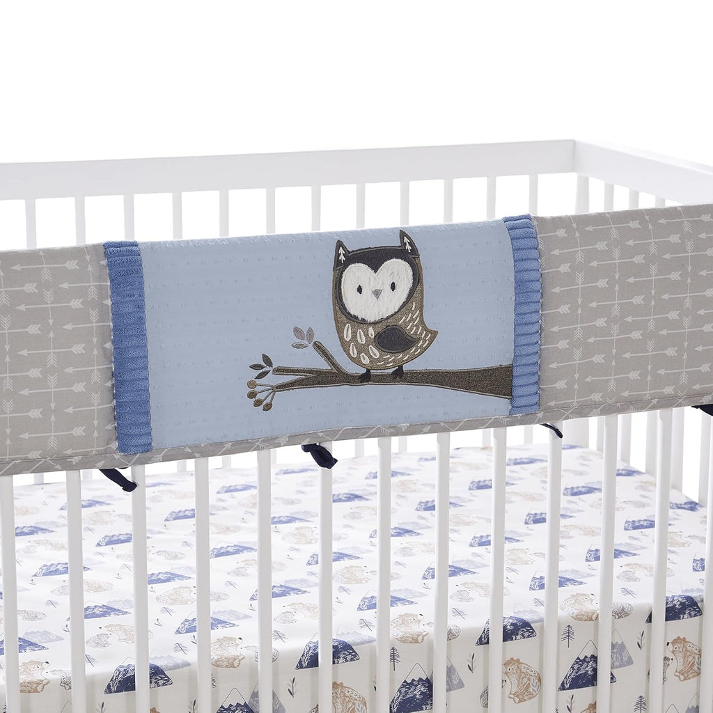 Plush Bears and Owls Grey Blue Navy White Crib Mobile X7942
