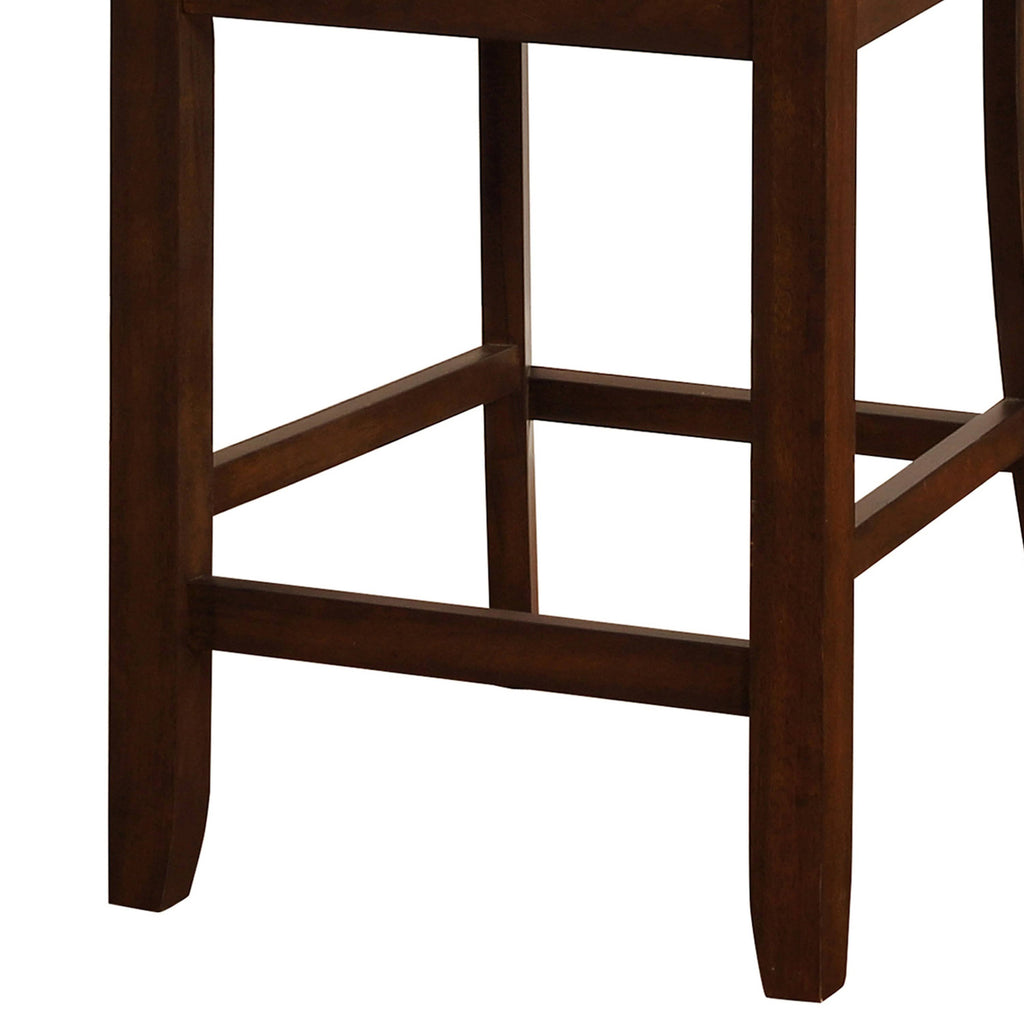 Green and Brown Wooden Counter Stool with Camouflage Fabric Seat H186705