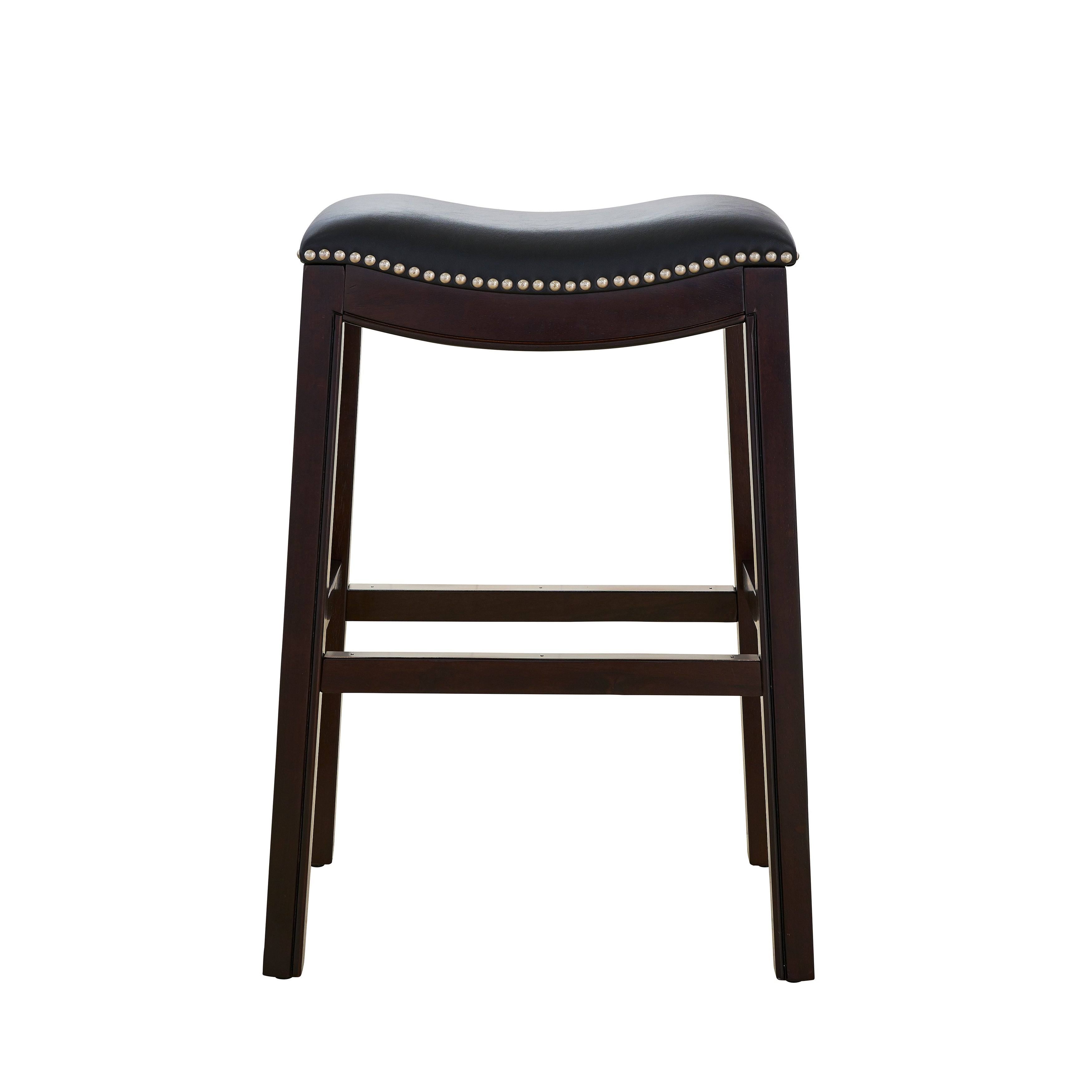 Black/Espresso Faux Leather Counter Stool U76114