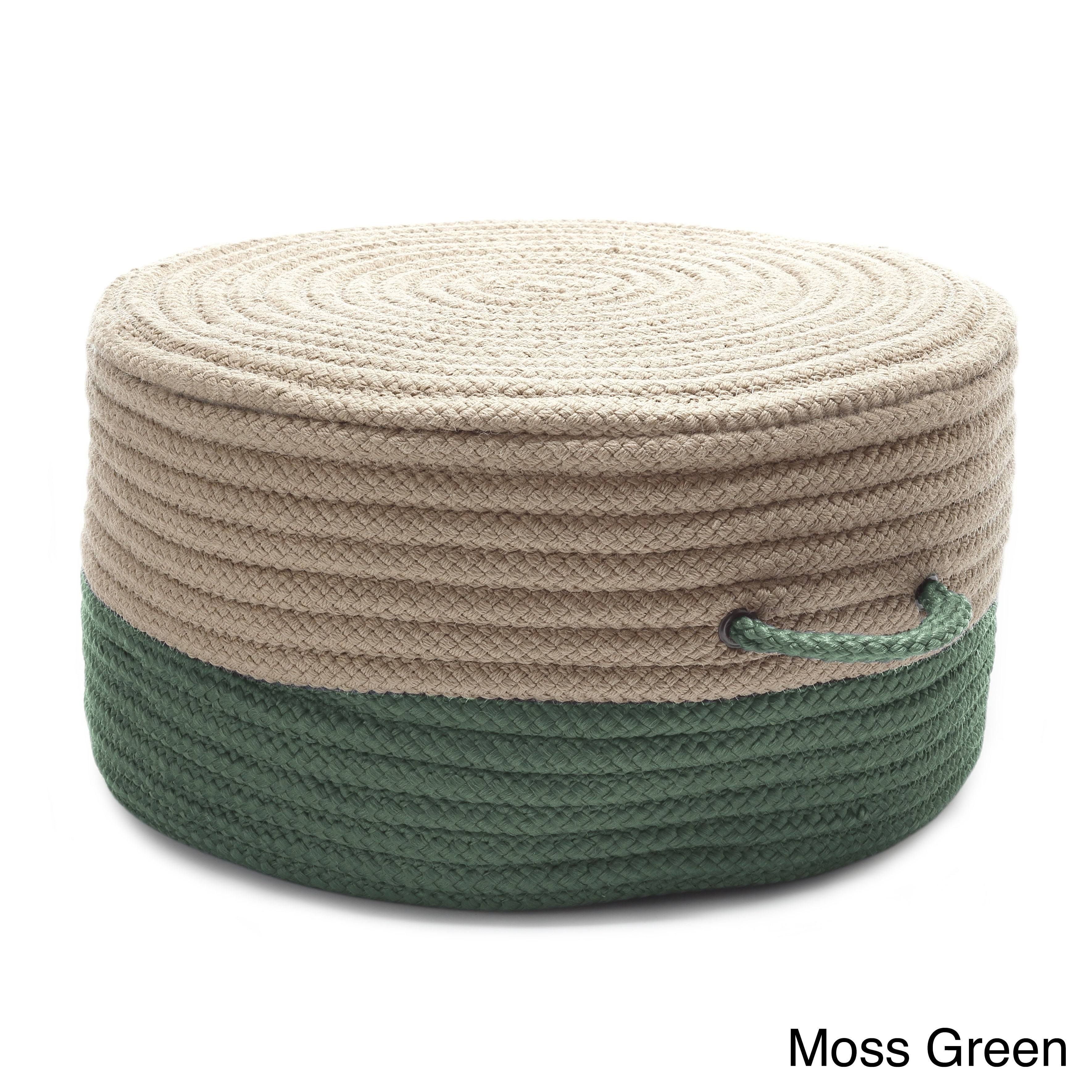 Green Two-Tone Pouf X128075