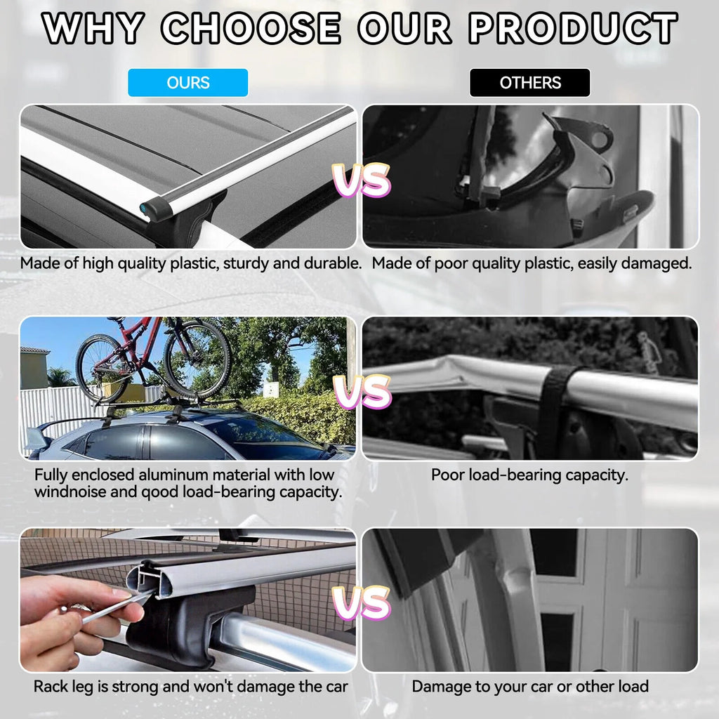 Aluminum Car Top Roof Rack Cross Bar Cargo Carrier Z516832