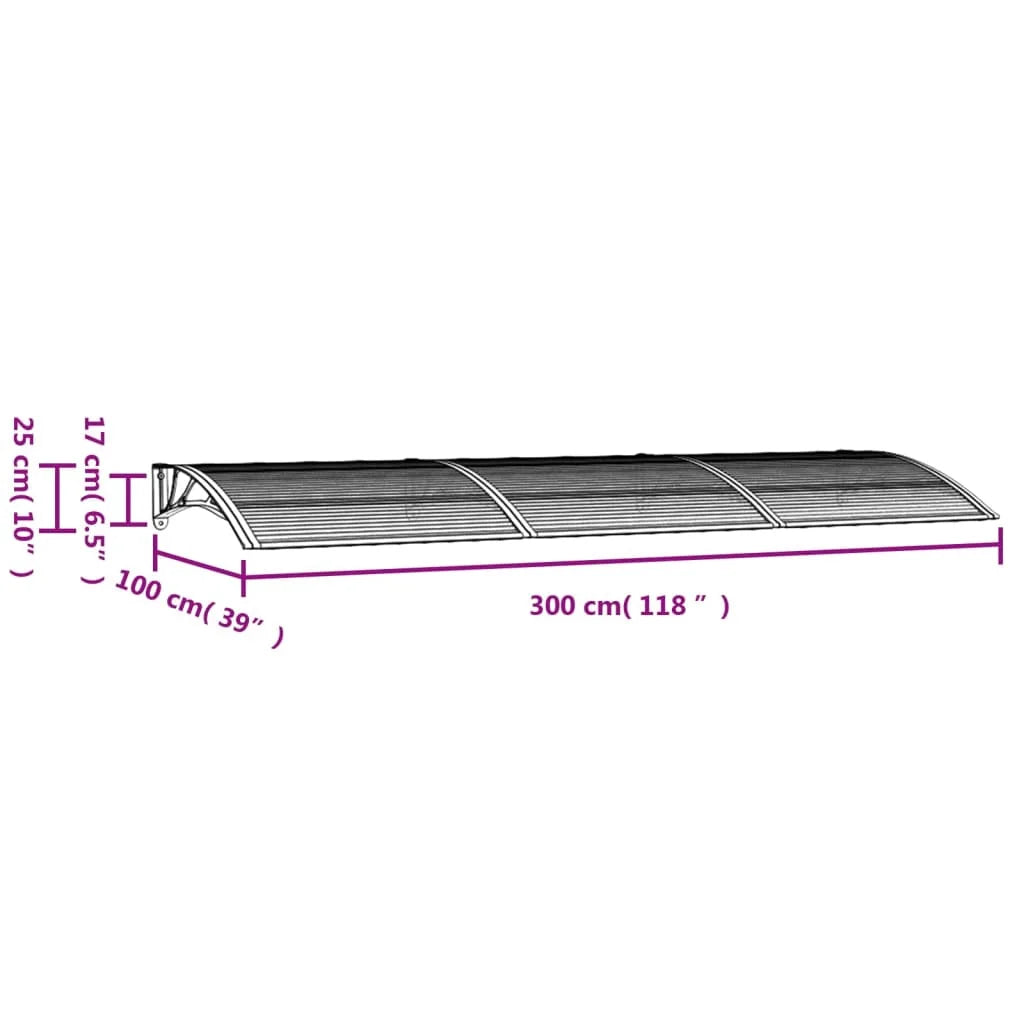 Black Polycarbonate Door Canopy N4677
