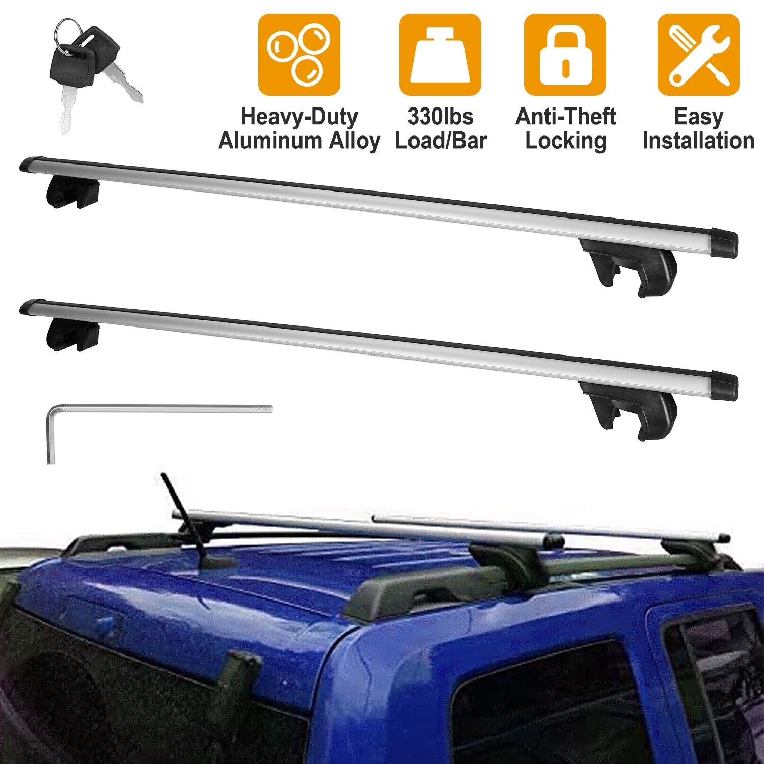 Aluminum Car Top Roof Rack Cross Bar Cargo Carrier Z516832