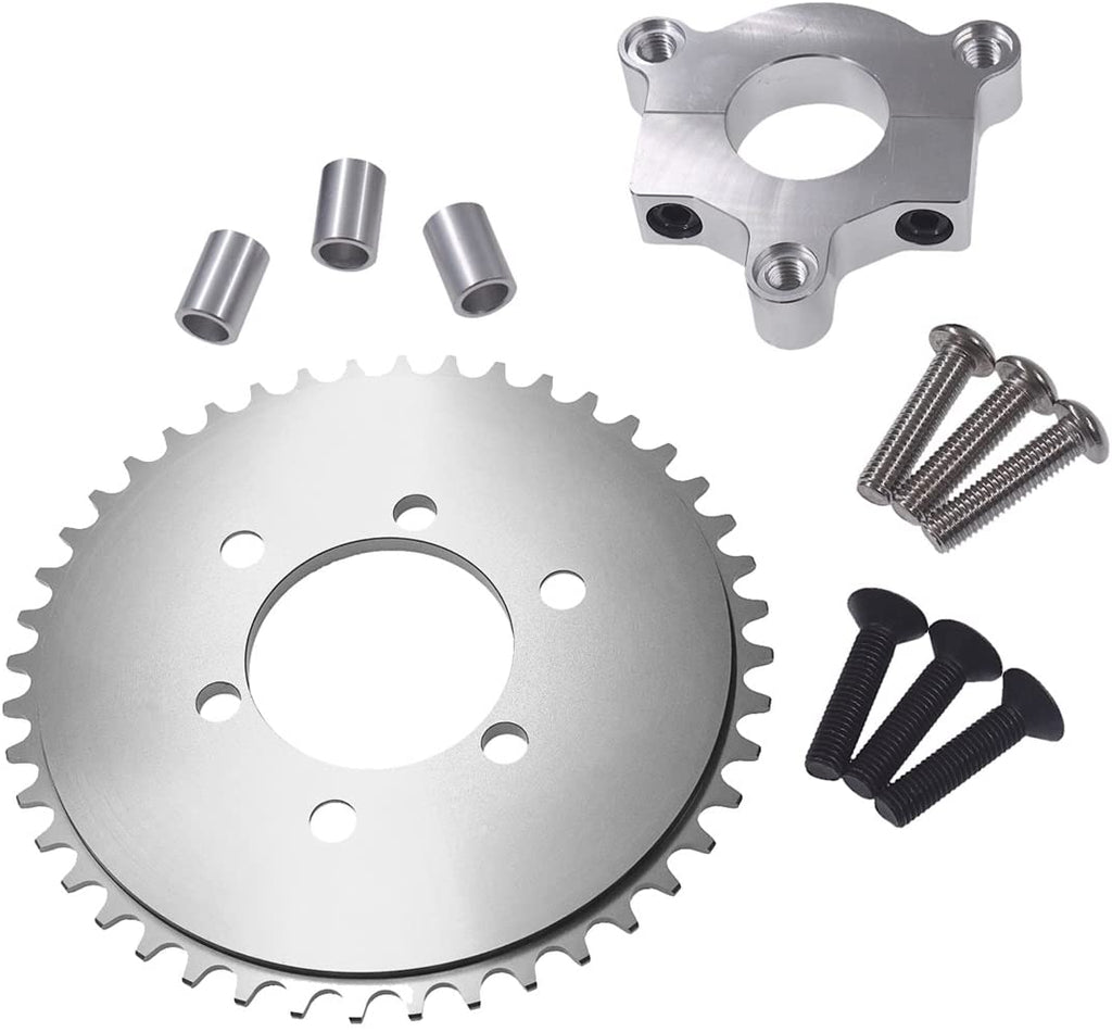 CNC Silver 44T Sprocket With 1.5" Adapter For 60cc 66cc 80cc Motorized Bicycle N26184