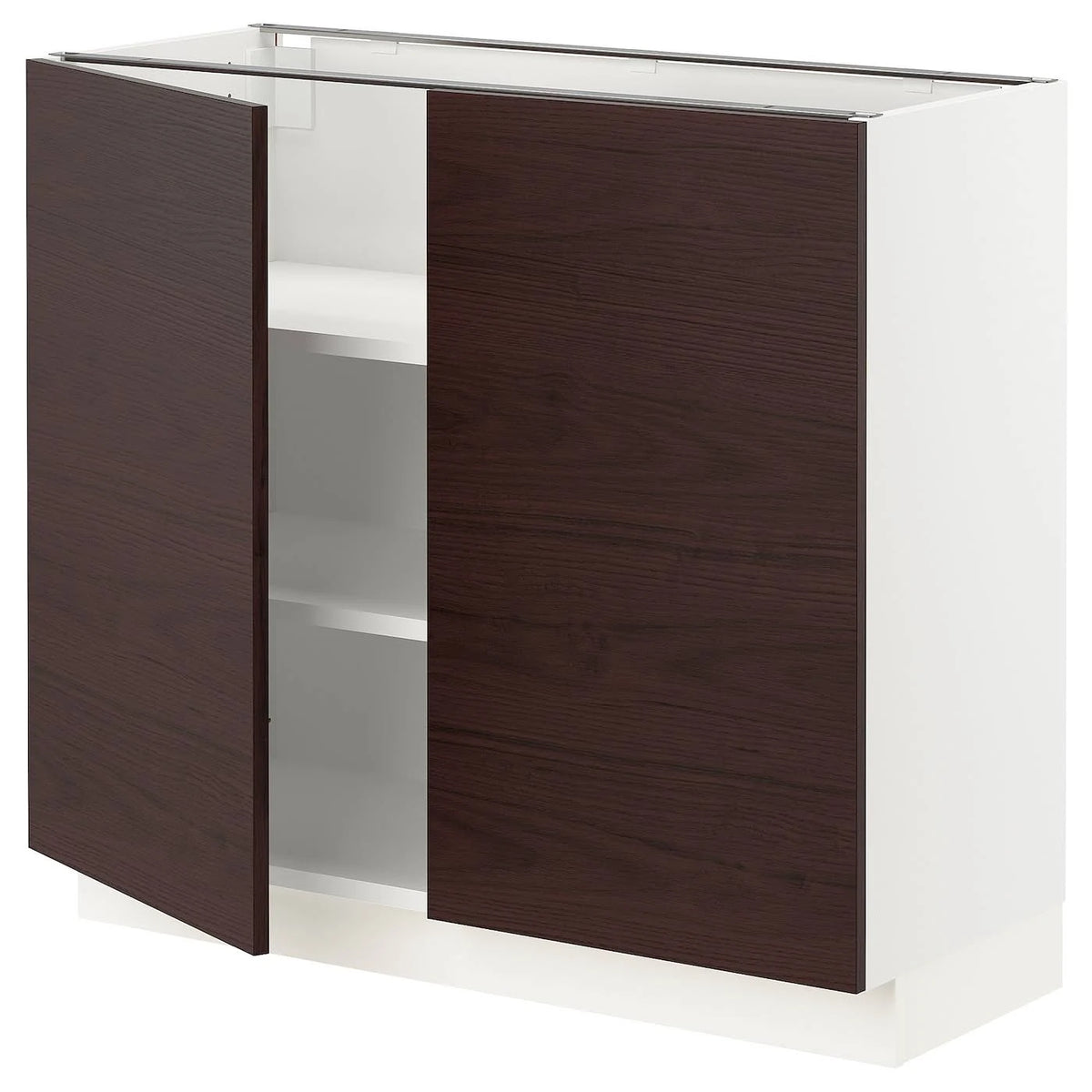White Base Cabinet with Shelves and 2 Doors U3328