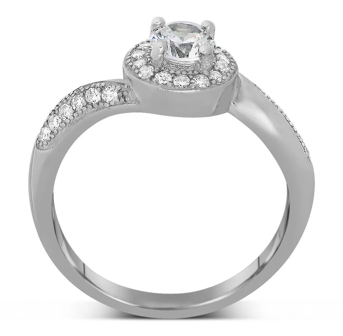 Antique 1.75 Carat Round Cut Diamond Moissanite Engagement Ring In 10K White Gold D45005