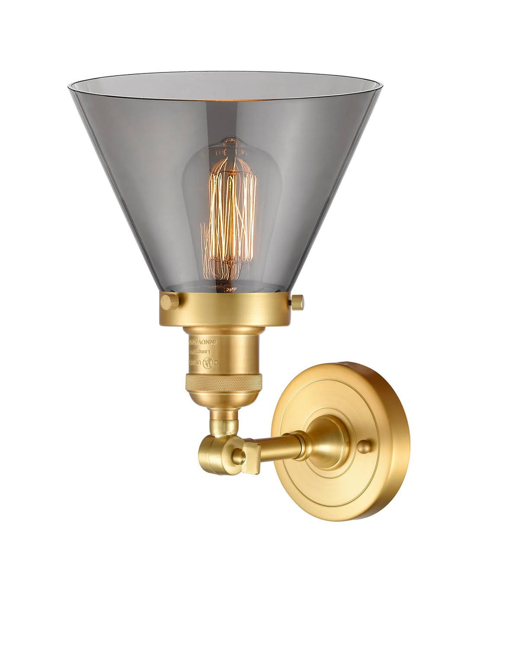 Satin Gold Large Cone 1 Light Sconce G485