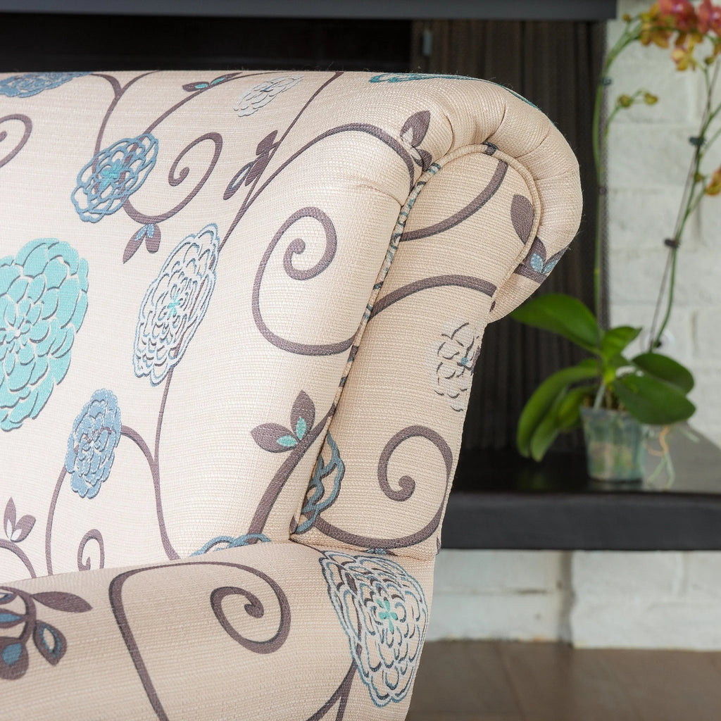 Blue Floral Club Chair W66772