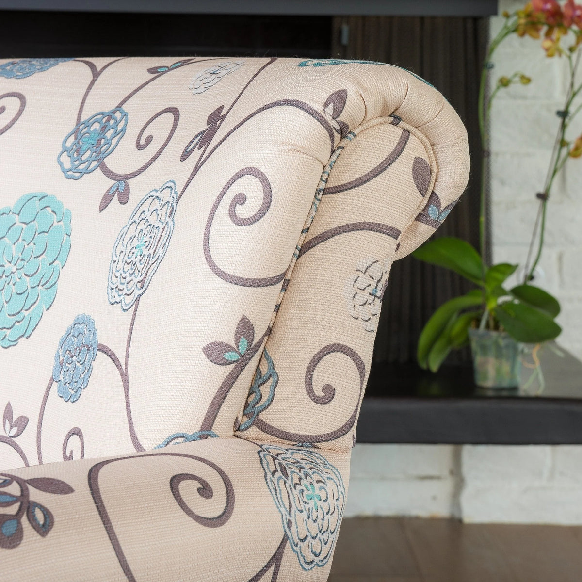 Blue Floral Club Chair W66772