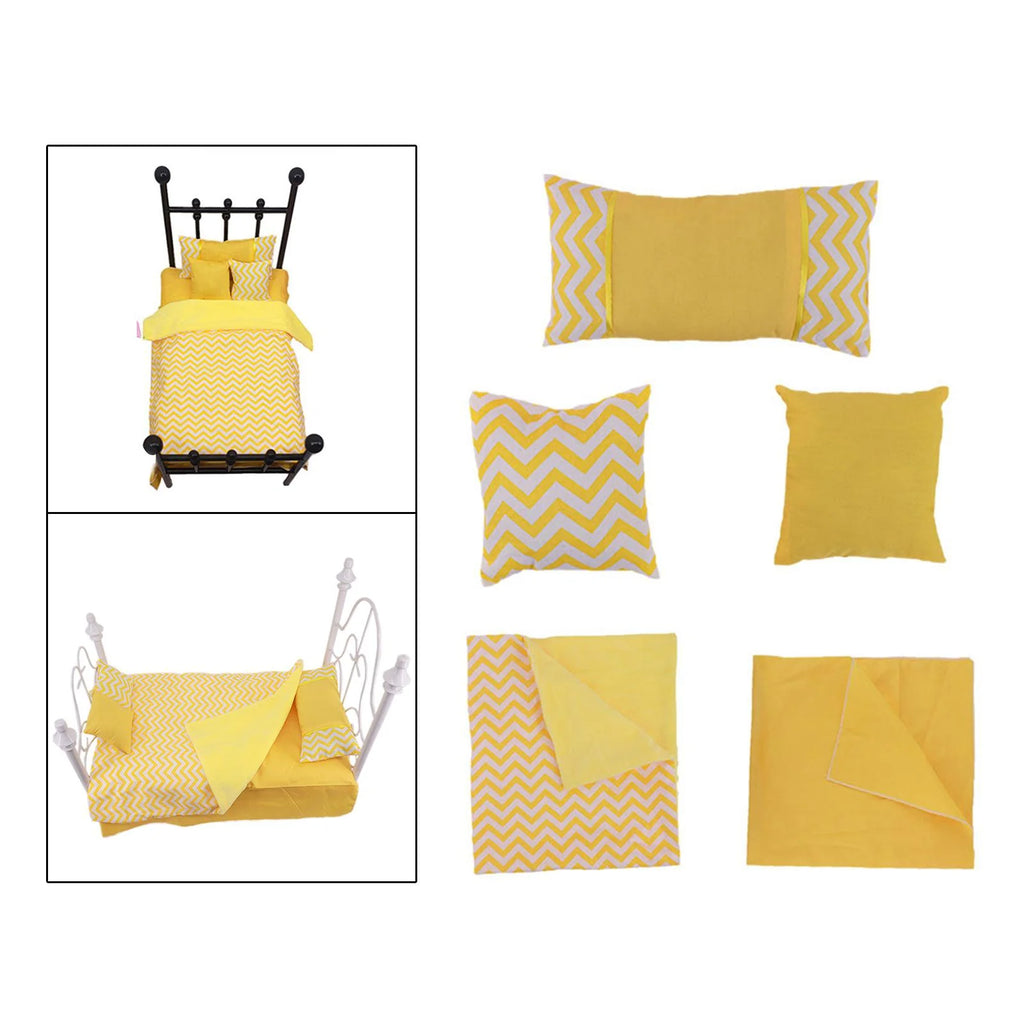 Yellow 18 inch Doll Bedding Set W293675