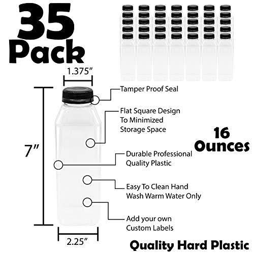 16 oz Clear Plastic Juice Bottles - Pack of 35 A919932