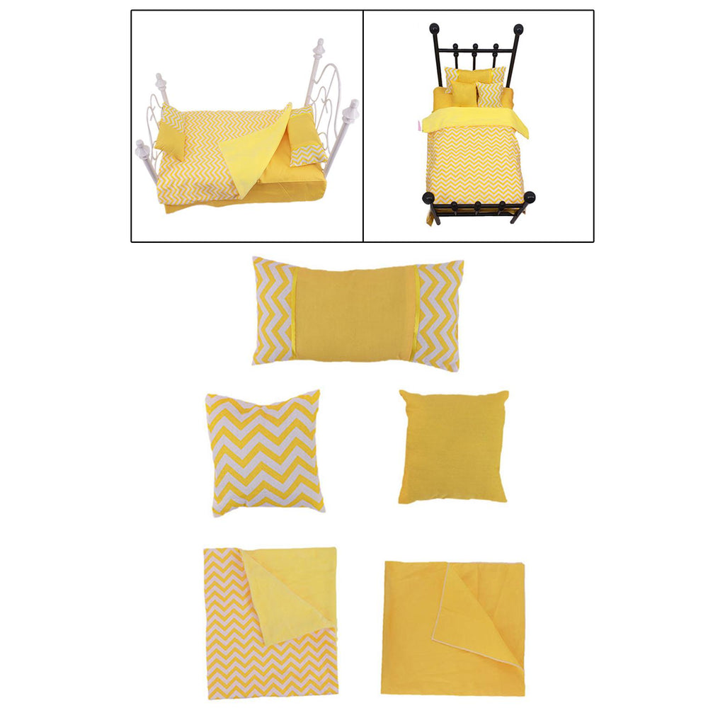 Yellow 18 inch Doll Bedding Set W293675