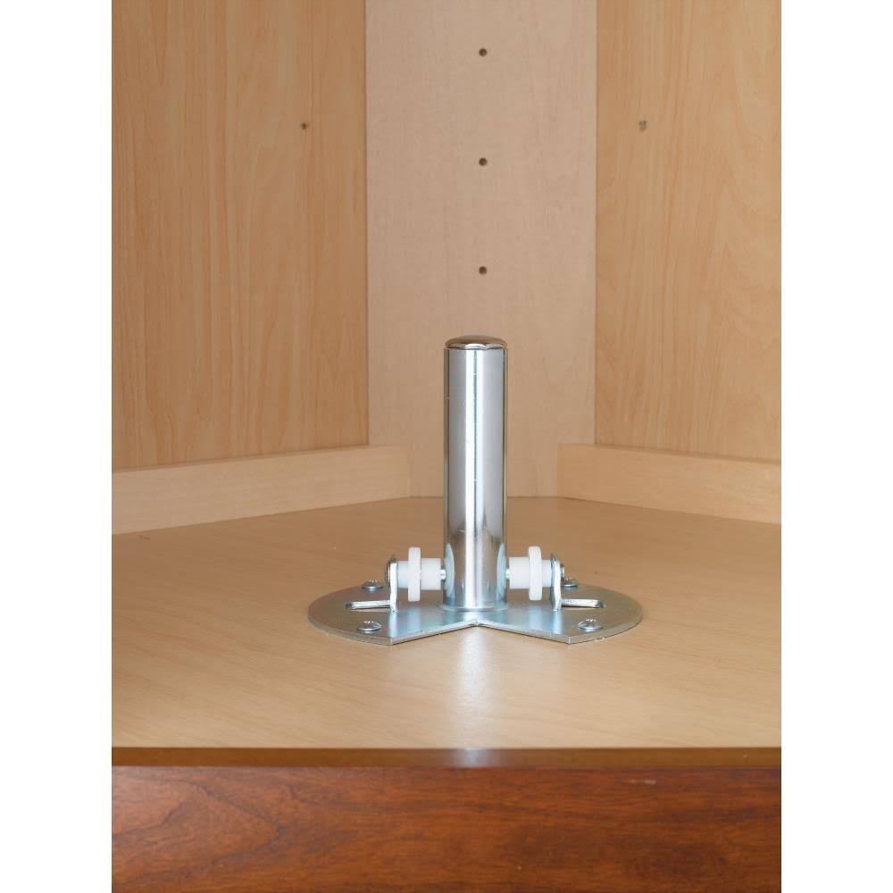 Almond Polymer D-Shape Lazy Susan Bottom Mount H13578