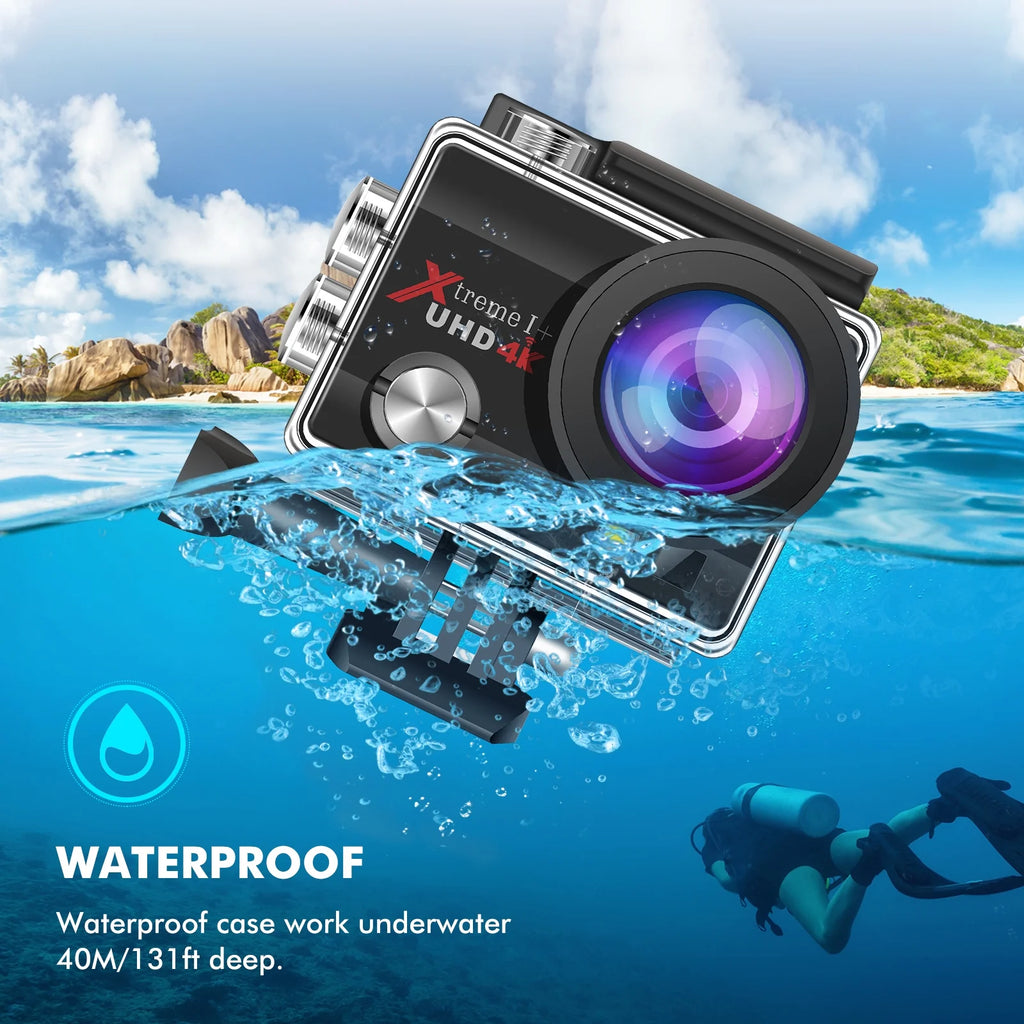 4K 20MP Waterproof Action Camera with WiFi EIS 170° Wide Angle J641403