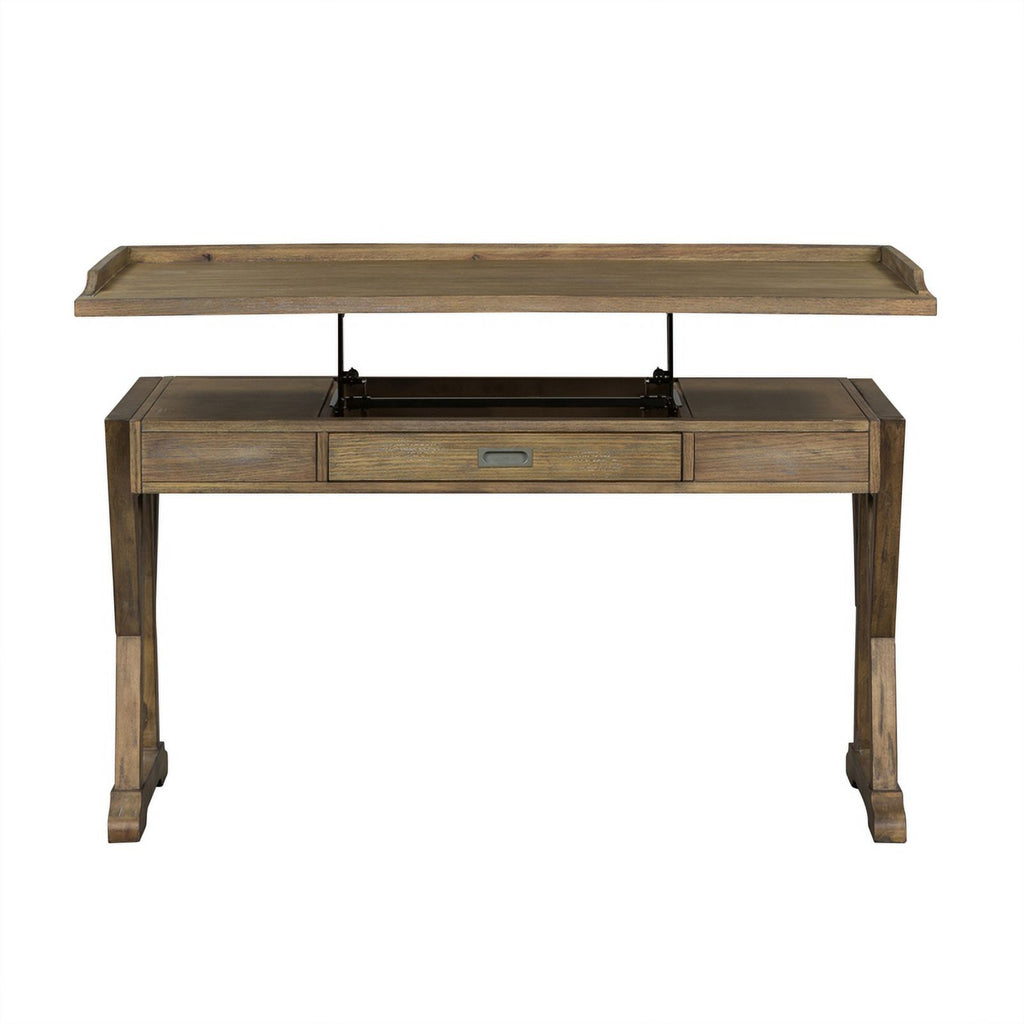 Rustic Saddle Finish Lift Top Writing Desk S74854