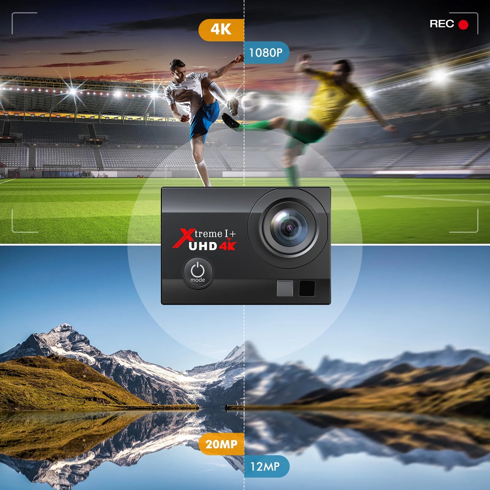 4K 20MP Waterproof Action Camera with WiFi EIS 170° Wide Angle J641403