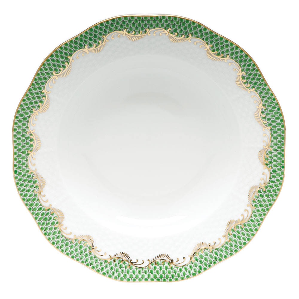Fish Scale Jade Rim Soup Plate W801052