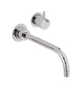 Single Handle Vessel Lavatory Wall Faucet - Antique Brass Flat G7900