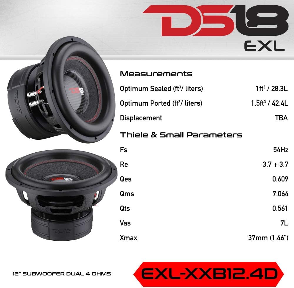 15” High Excursion Car Subwoofer 4000 Watts Dual Voice Coil 2+2 Ohms M791684