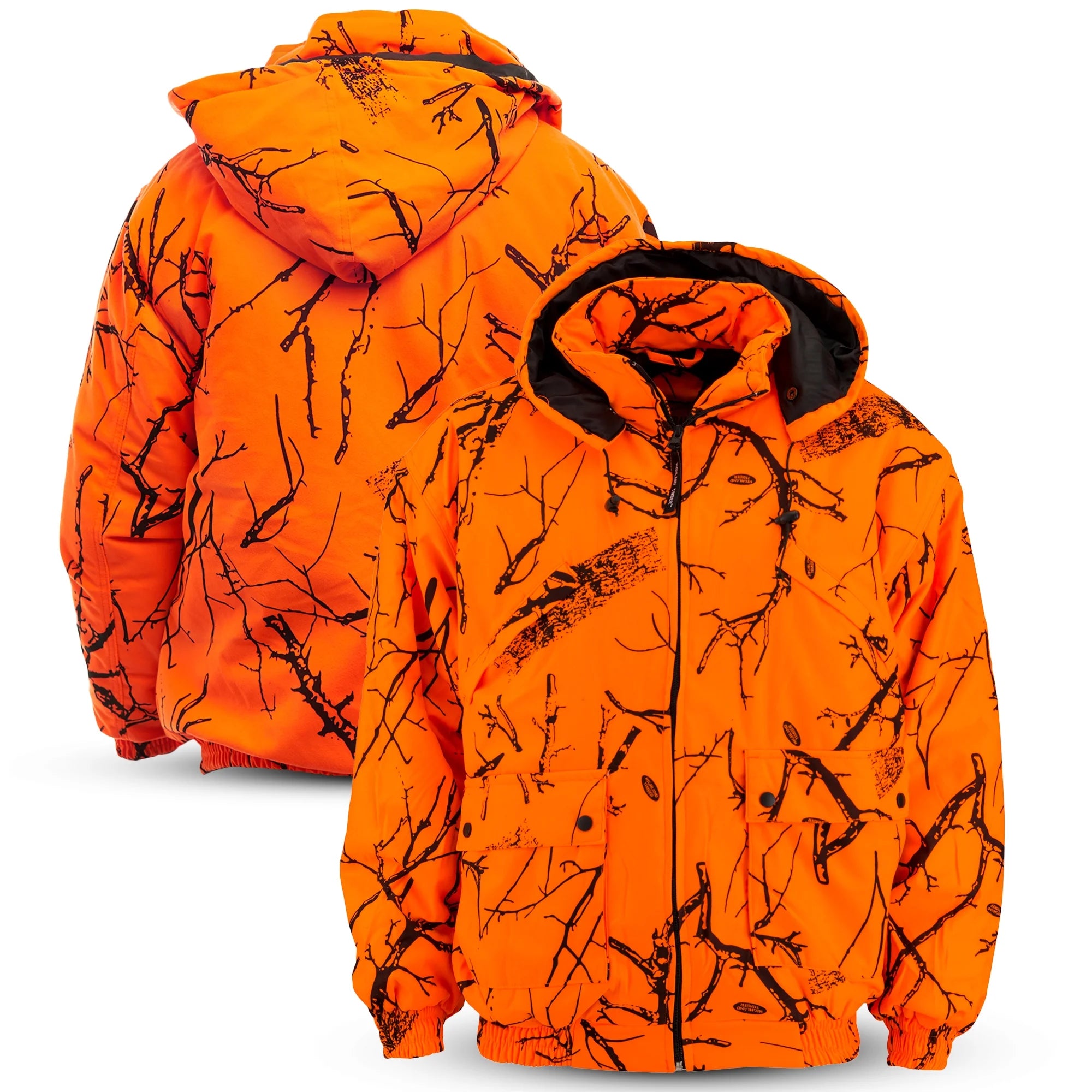 Blaze Orange Camo Insulated Waterproof Safety Tanker Jacket X907004