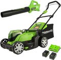 2 x 24V 17" Cordless Lawn Mower with 4.0Ah Batteries and Dual Port Rapid Charger V99167