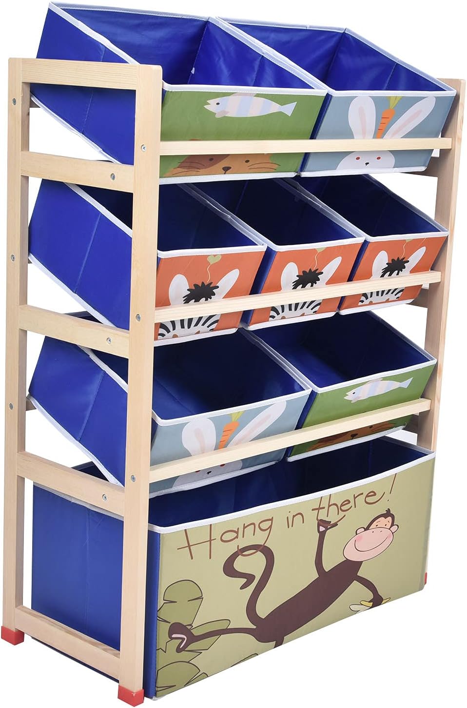 Toy Storage Cabinet with 8 Removable Fabric Bins X18585