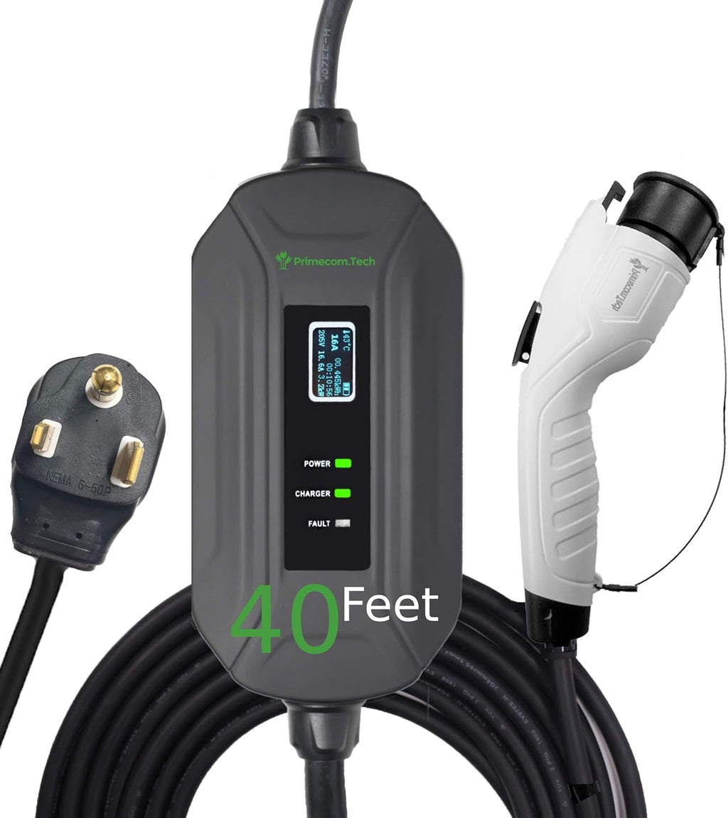 Portable Level 2 Electric Vehicle Charger, 16Amp, 35 Feet K97148