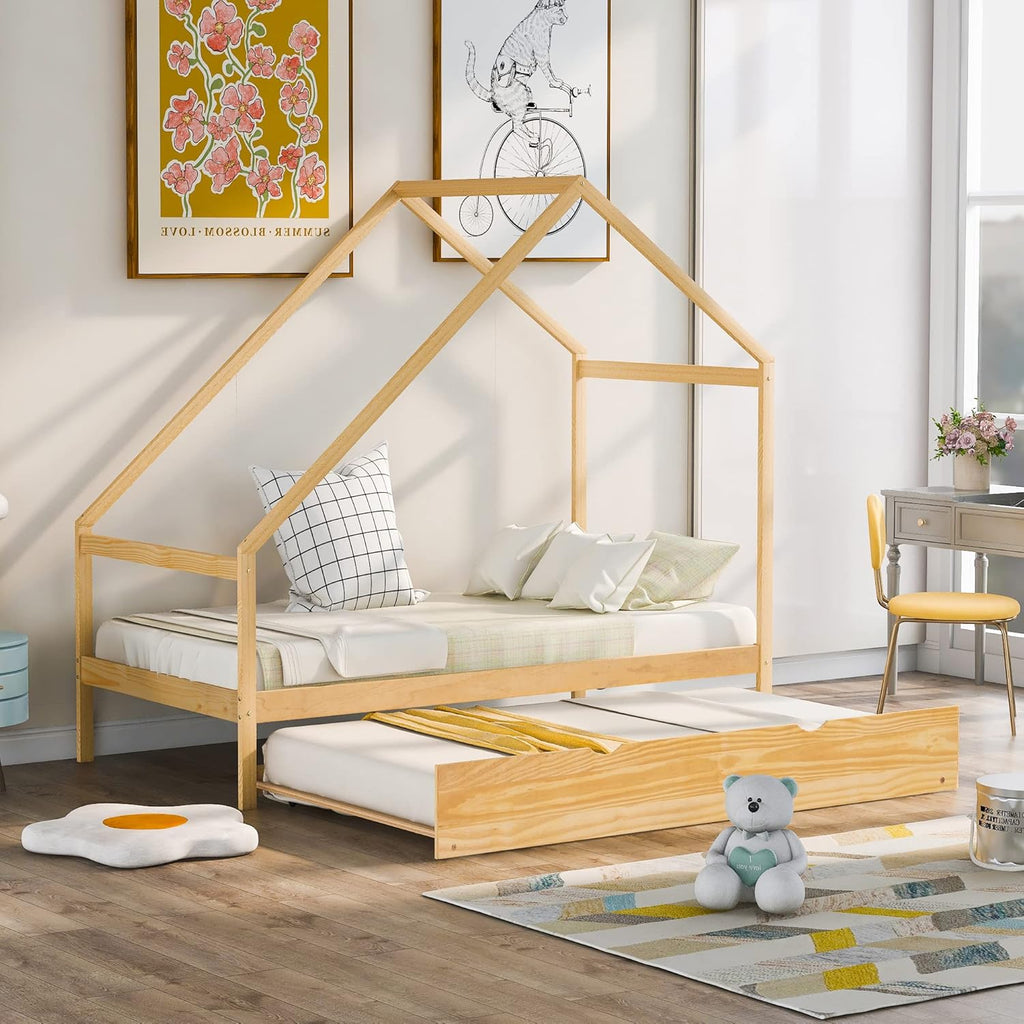 Gray Wooden Twin Size Daybed with Trundle Y69008