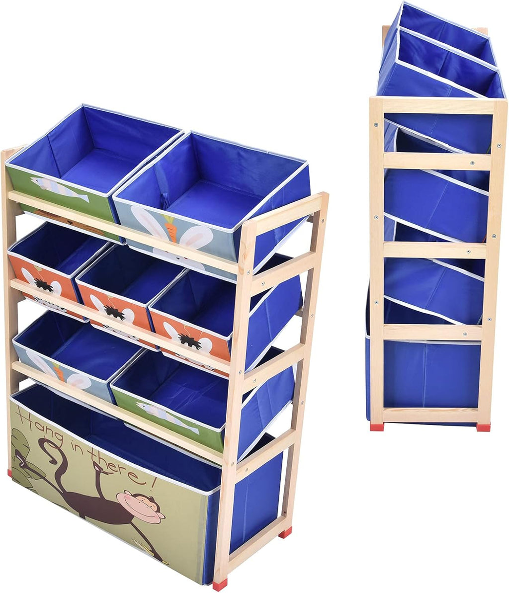 Toy Storage Cabinet with 8 Removable Fabric Bins X18585