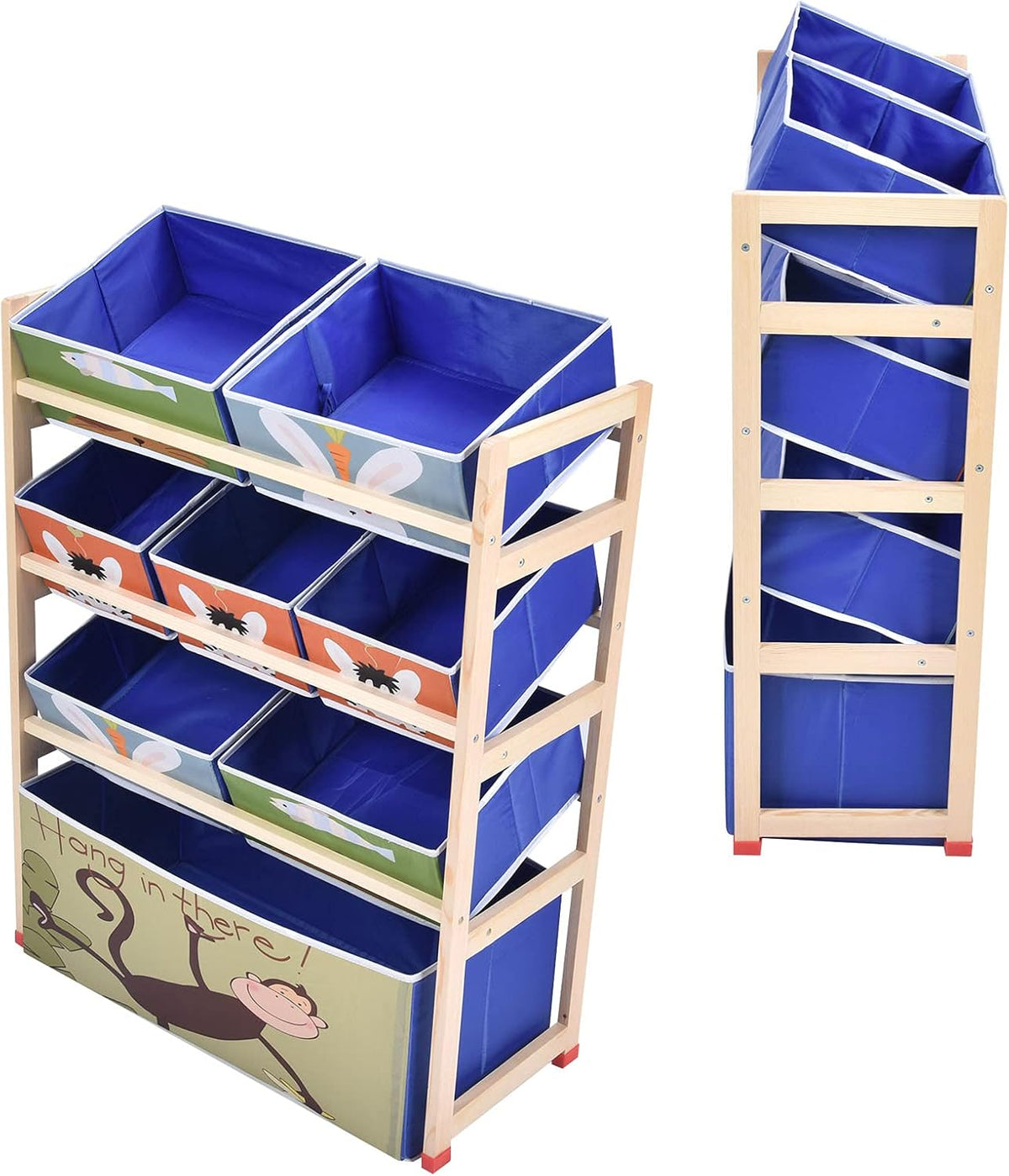 Toy Storage Cabinet with 8 Removable Fabric Bins X18585