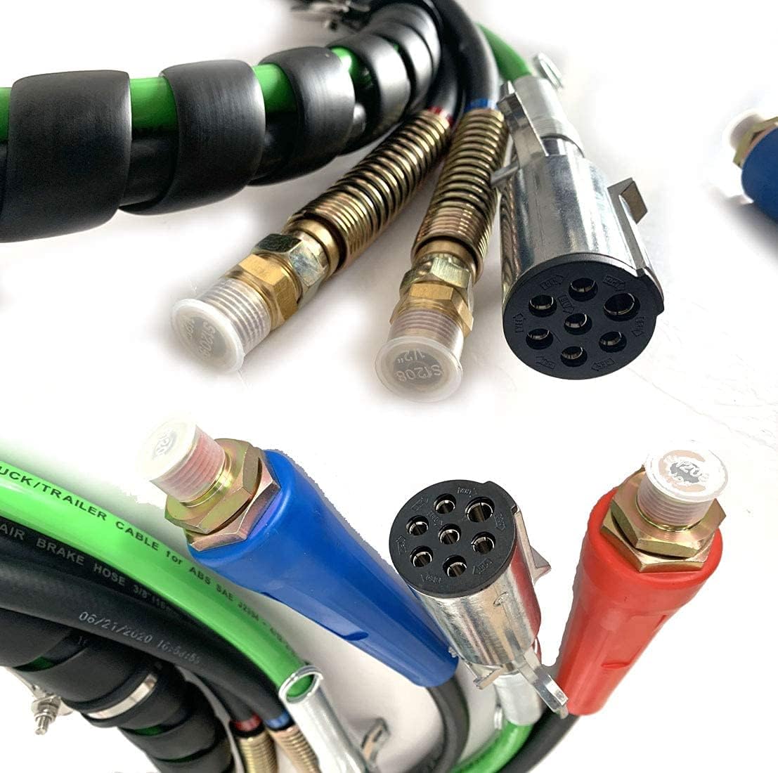 12Ft 3in1 ABS & Power Air Line Hose Assemblies for Semi Truck Trailer Tractor O781