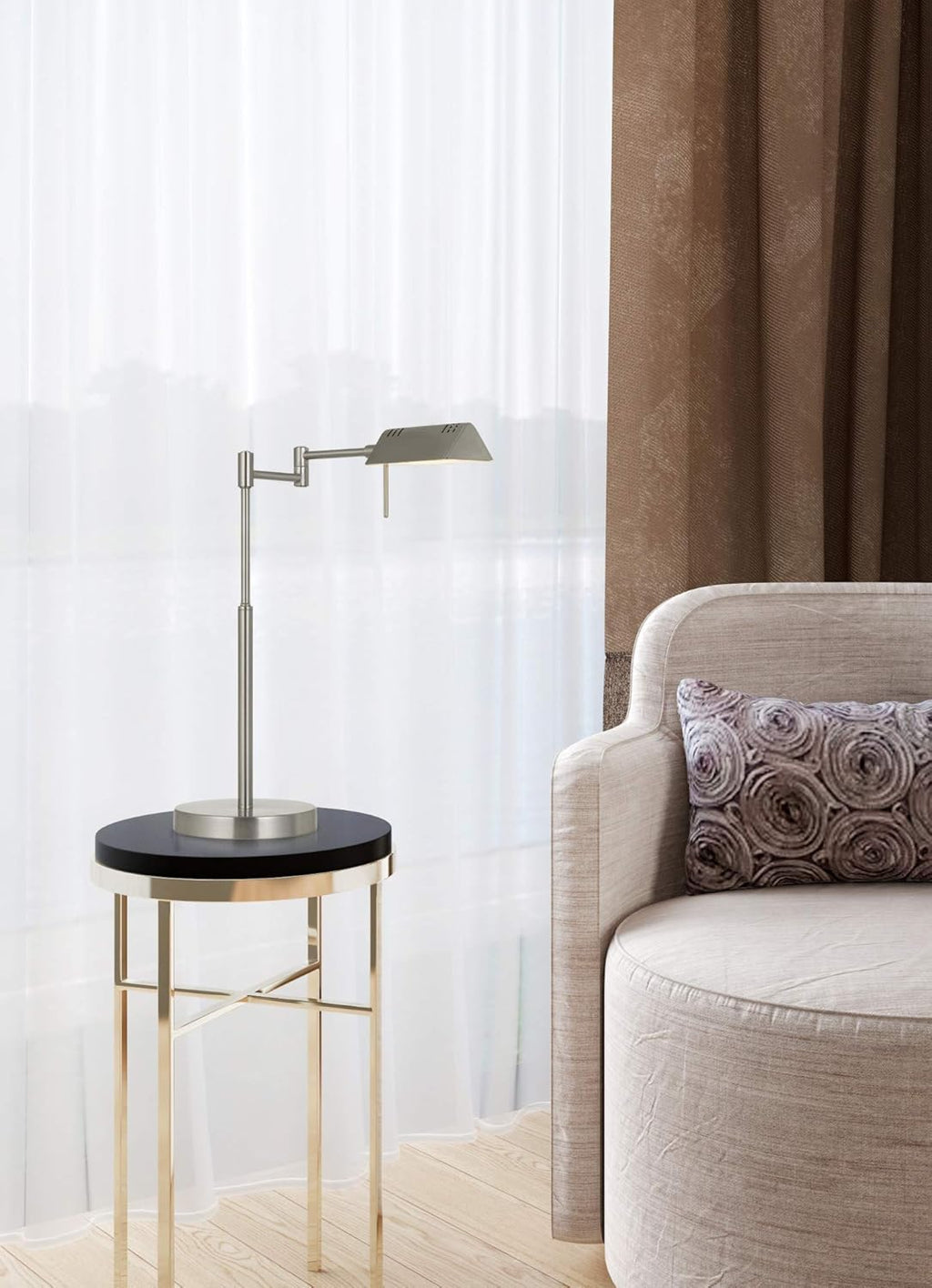 Bronze LED Swing Arm Desk Lamp O185