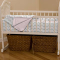 Pink and Gray Chevron Cradle Bumper F208103