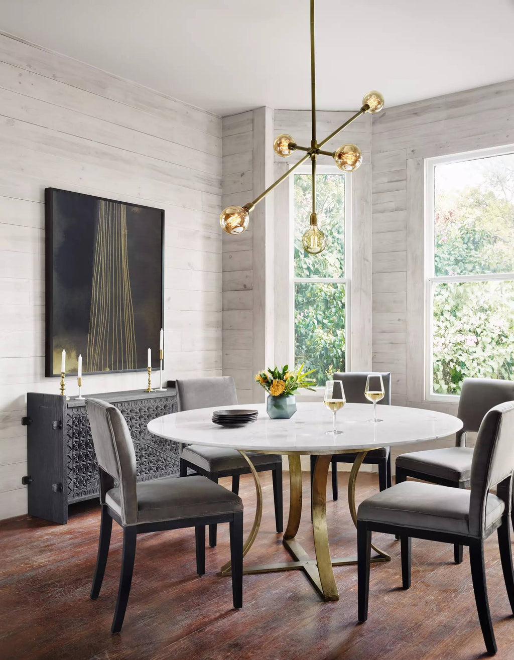 Washed Velvet Grey Dining Chair N516