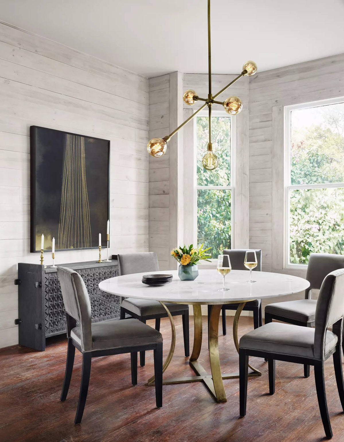 Washed Velvet Grey Dining Chair N516