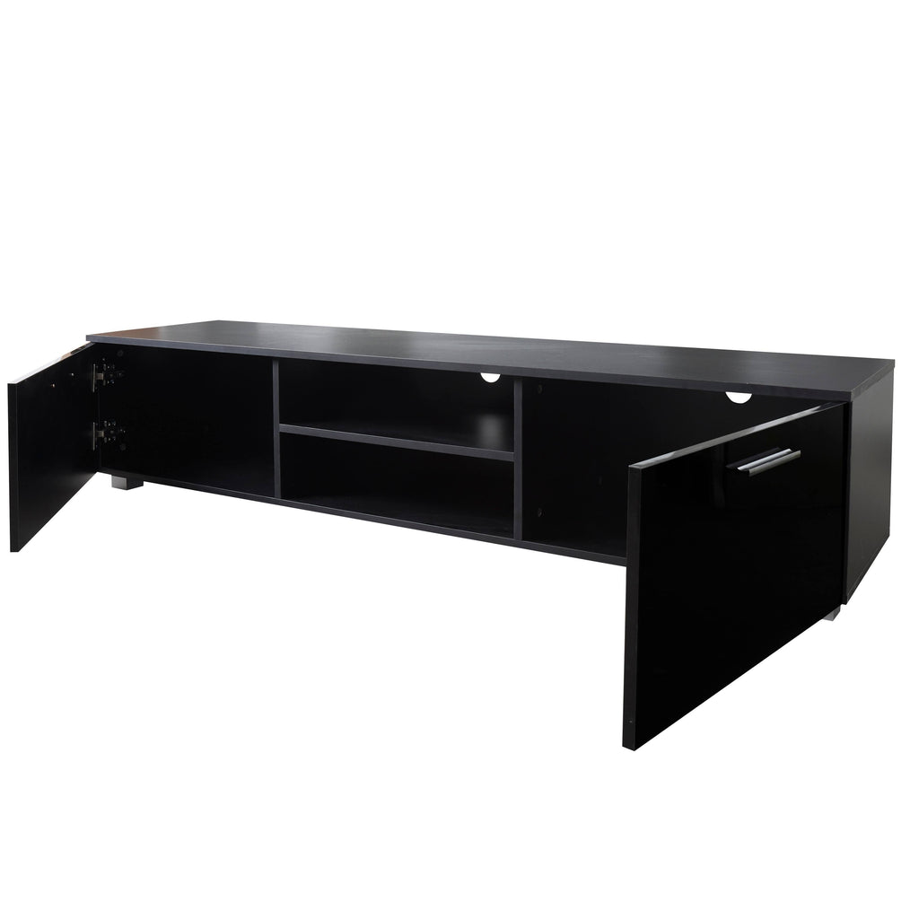 Black TV Stand with 2 Storage Cabinet U663922